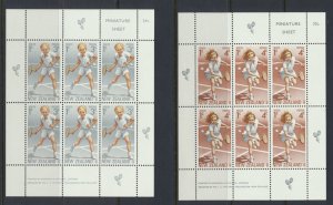 New Zealand MNH SG MS989  SC#  B85a-B86a  1972 Health Tennis  see scans