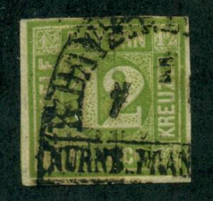 Bavaria 1862 #13 U SCV(2018)=$70.00