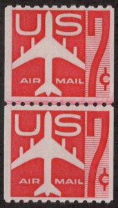 US #C61 VF/XF mint never hinged, LINE PAIR,  very well centered, terrific col...