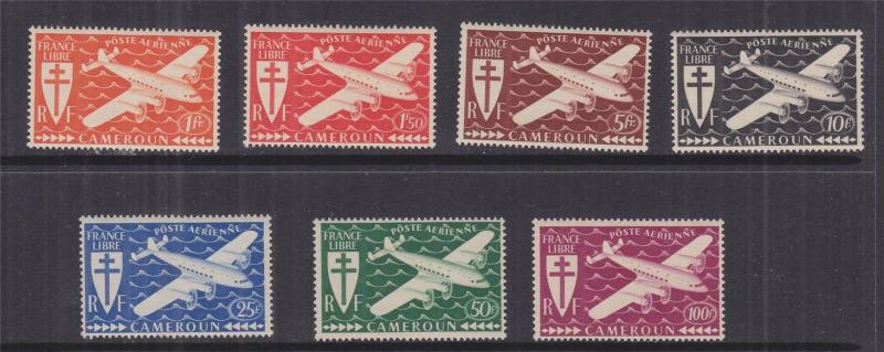 CAMEROON, 1942 Air set of 7, mnh.