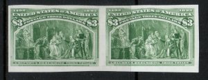 USA #243P3 Very Fine Plate Proof Pair On India Paper 