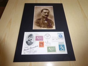 Mannerheim USA FDC Cover and mounted photograph mount size A4