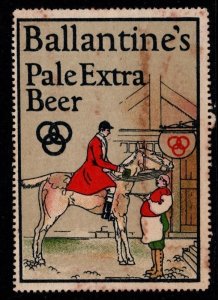 1920's US Poster Stamp Ballantines Pale Extra Beer MNH