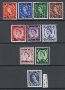 XG-AK128 KUWAIT GBC - Definitives, 1952 Overprinted, 10 Values SG93/102 MNH Set