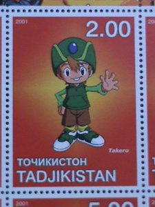 TAJIKISTAN-2001 COLORFUL LOVELY DIGIMON JAPAN CARTOON MNH SHEET VF EST. $18