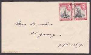 BERMUDA 1950 GVI 1d(2) on cover ex BAILLY'S BAY.............................X868