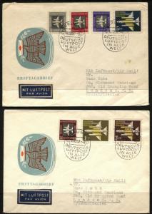 DDR DEUTSCHE LUFTPOST Germany UK GB Berlin London PAR AVION Covers 1957 