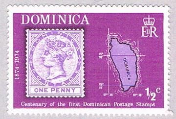 Dominica Stamp half cent - pickastamp (AP103908)