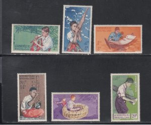 Laos # 34-36, C24-26, Musical Instrument, Mint LH, 1/3 Cat.