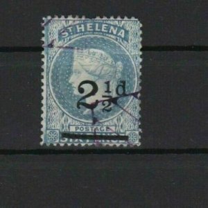 ST HELENA VARIETY 2½ d SURCHARGE WITH BENT BAR AND LARGE DOUBLE LINE C W/MARK 