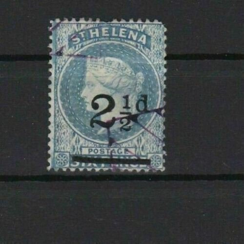 ST HELENA VARIETY 2½ d SURCHARGE WITH BENT BAR AND LARGE DOUBLE LINE C W/MARK 