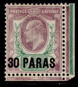 BRITISH LEVANT EDVII SG16, 30pa on 1½d pale dull purple & green M MINT. Cat £20.