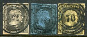 GR Lot 10144 German State Prussia 1850 MICHEL 2 - 4  1Sgr - 3Sgr Stamps 