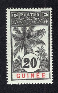 French Guinea 1906 20c black on blue, Scott 38 MH, value = $8.00