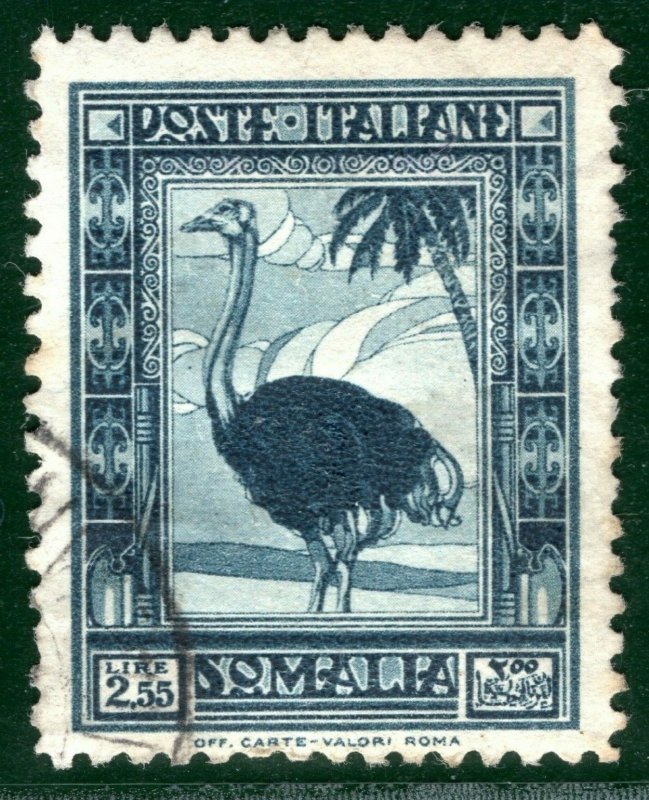 Italy Colonies SOMALIA Stamp Scott.151 2.55L (1932) OSTRICH Used c$110 GGREEN121 