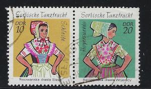 Germany DDR Scott # 1297A, 1297B, postally used, se-tenant, W8