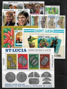 St Lucia Small Collection of MNH Stamps and S/Sheets