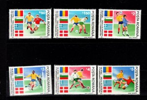 Romania  #3595-3600 (1990 World Cup  set) VFMNM CV $3.35