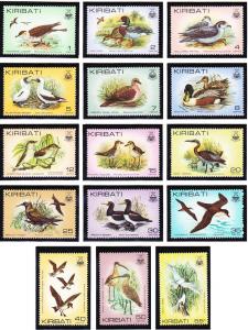 Kiribati 1982-85 Bird Definitives Scott (384-99) MNH