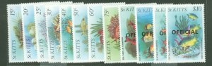 St. Kitts #O29-O40  Single (Complete Set)