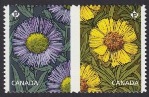 DAISY flowers = DIE CUT Booklet pair MNH Canada 2017 #2980i