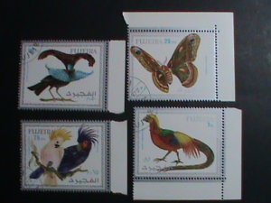 FUJEIRA STAMP- BEAUTIFUL BIRDS & BUTTERFLY CTO STAMP SET. VERY FINE