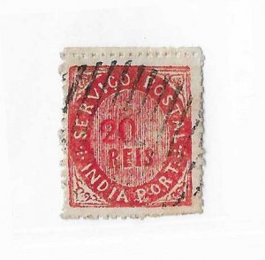 Portuguese India Sc #19  20 reis used fine