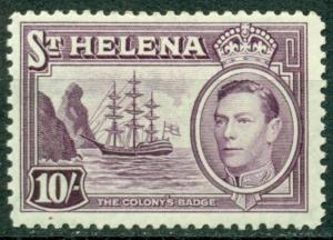 St. Helena Scott #127 MLH Badge of the Colony 10sh CV$11+