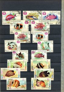 THEMATIC; FISH early 1900s fine small USED lot of values