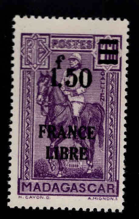 Madagascar Scott 258 MNH** France Libre surcharged  overprint