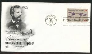 1682 FDC Alexander Bell stamp on Art Craft  Cache U/A