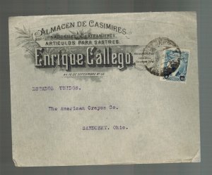 1920 Mexico City Mexico to USA Advertising cover Enrique Gallego Almacen Casimir