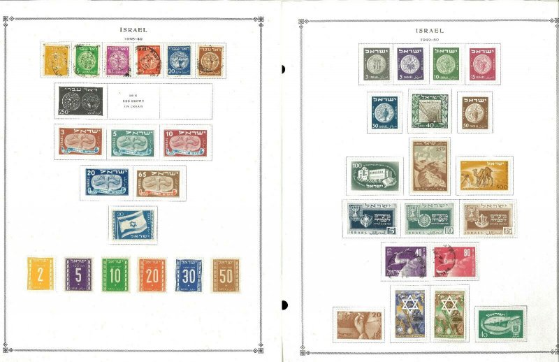 Israel 1948-1999 M & U Hinged on Scott International Pages