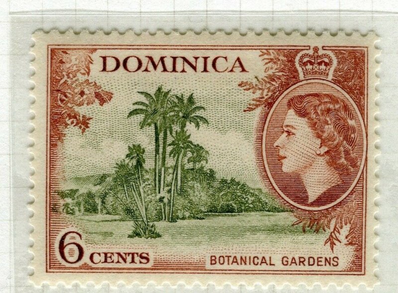 DOMINICA; 1954 early QEII issue fine Mint hinged 6c. value