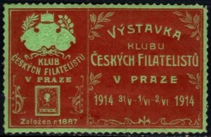 1914 Czechoslovakia Poster Stamp Exhibition of Czech Philatelists Prague (Blue)