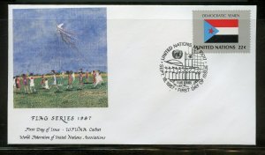 UN 1987 FLAGS WFUNA CACHET BY TONY BENNETT SET ON 16 FIRST DAY COVERS 