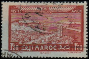 French Morocco C16 - Used - 1.50fr Rabat / Tower of Hassan (1933) (cv $0.80)
