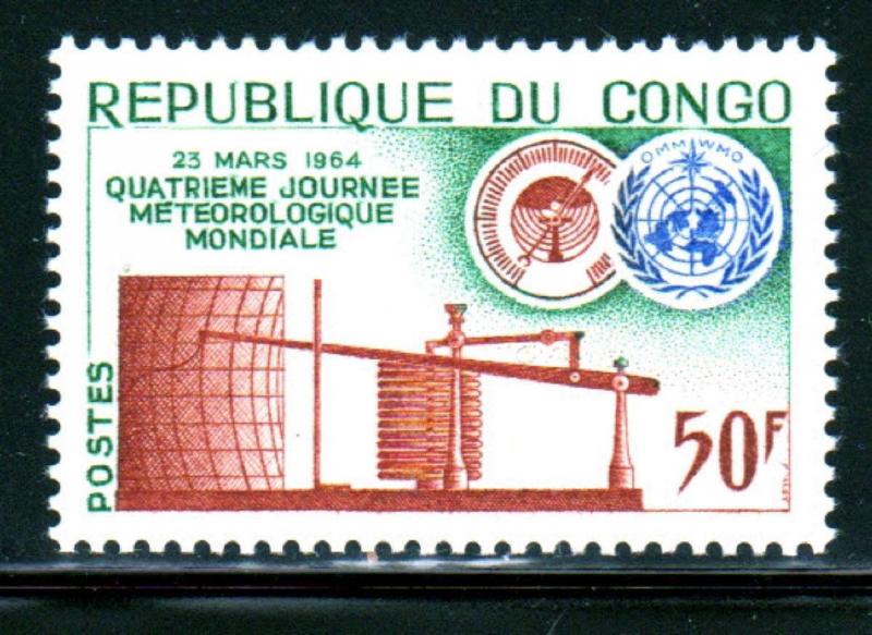CONGO, PEOPLES REPUBLIC #111  1964  4TH WORLD METEOROLIGICAL DAY MINT VF NH  O.G
