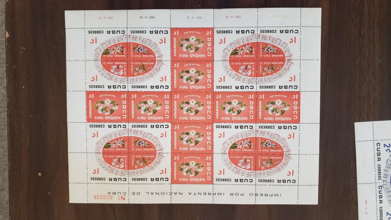 Cuba #648-62 (sheets), Never Hinged, Cat. Val= $255.75, (E45