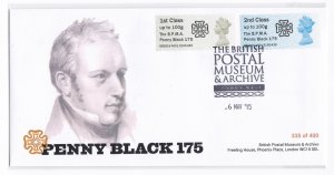 Postal Museum penny black 175 06/05/2015 no.335 of 400 FDC first day cover