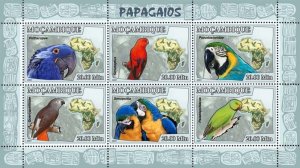 MOZAMBIQUE - 2007 - Parrots - Perf 6v Sheet - Mint Never Hinged