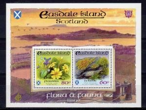 Easdale Island Scotland 1990 FLOWERS LICHENS Compound s/s Perforated Mint (NH)