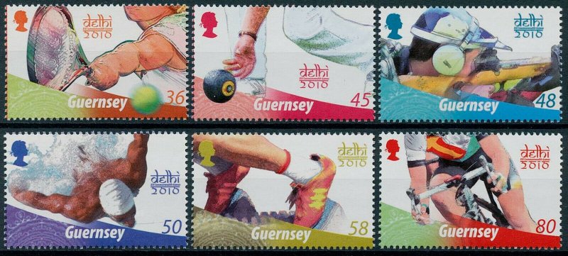 Guernsey 2010 MNH Sports Stamps Commonwealth Games Delhi Tennis Cycling 6v Set