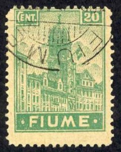 Fiume Sc# 32a Used 1919 20c emerald green Definitives