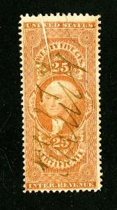 US Stamps # R44c VF Pre-Print Crease