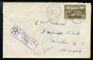 ? SACKVILLE, N.B. Registered h/s + RPO 1947 cover Canada