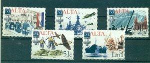 Malta - Sc# 1219-23. 2005 60th Ann. End WWII. MNH $11.00.