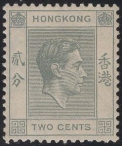 Hong Kong 1938-52 MH Sc 155 2c KGVI gray Variety