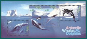 AAT 1995 Whales and Dolphins, MS, MNH #L97a,SGMS112