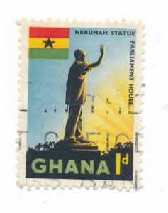 Ghana 1959 Scott 49 used - 1p, Nkrumah Statue, Accra